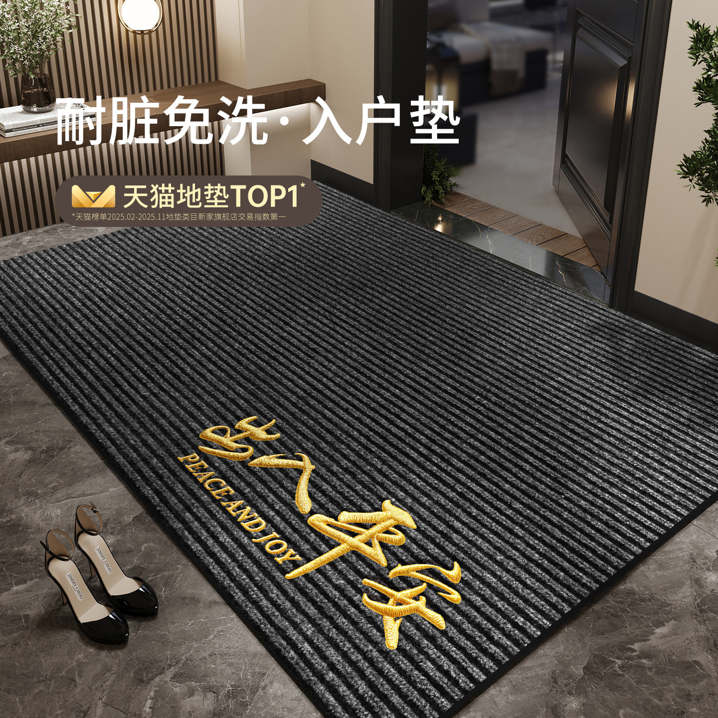 【耐脏免洗】入户门口地垫进门室内家用出入平安防滑加厚蹭土脚垫图片