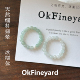 OkFineyard天然缅料翡翠串珠戒指女小众设计高级感尾戒气质食指环