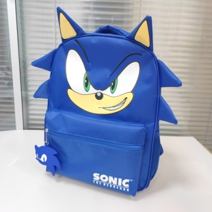 蓝色索尼克卡通小学生一至六年纪双肩背包减负透气男女童可爱书包
