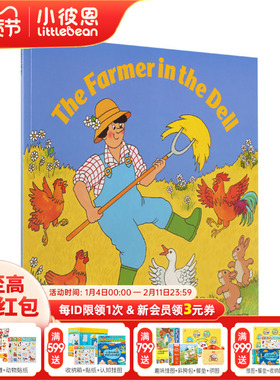 小彼恩图书 点读版 Child's Play 韵文歌谣洞洞书 Farmer in the Dell 英国进口 childs play英文原版绘本 毛毛虫点读笔配套书