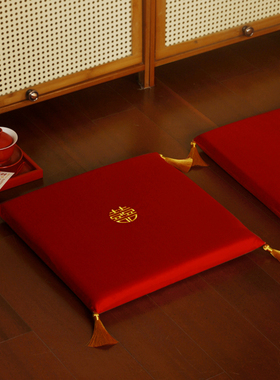 喜庆中国风结婚跪垫红色敬茶喜字婚礼用品新娘拜堂成亲垫子坐垫