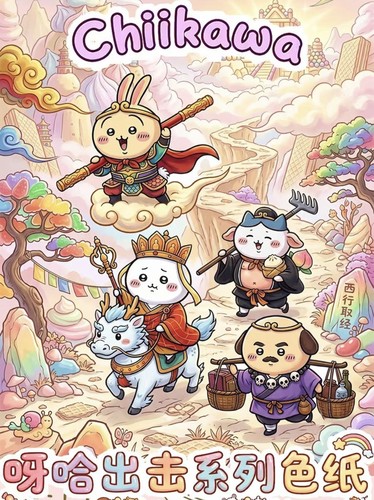 火狐文创Chiikawa吉伊卡哇色纸小可爱动漫同人二创卡牌盲盒