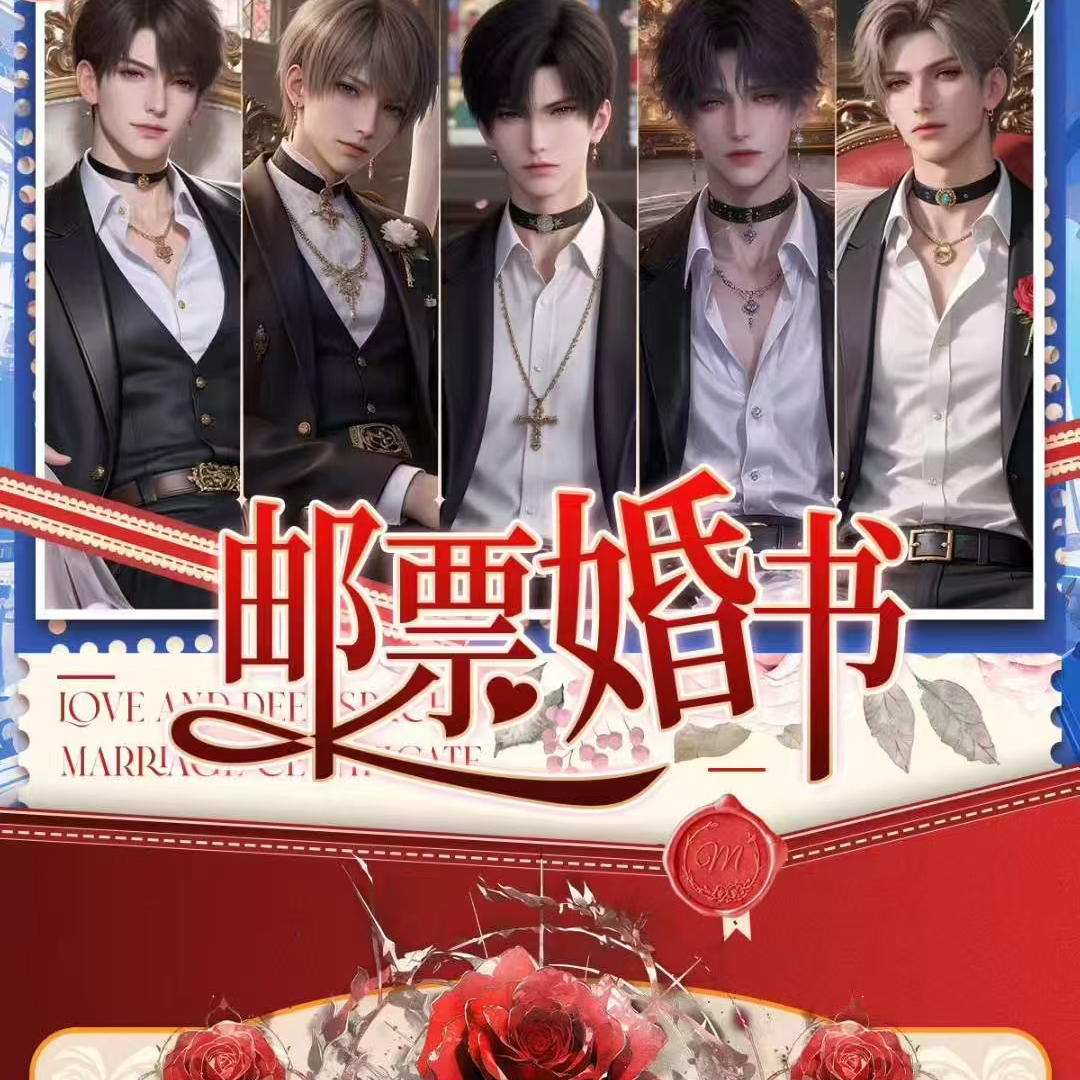 棋盘文创恋与深空卡片婚书邮票