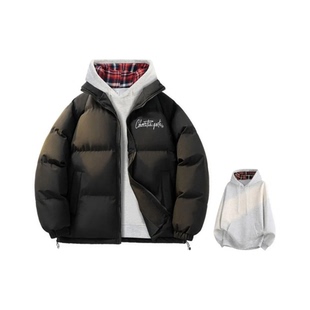 CHARLIE GOLF加厚美式复古纯色宽松男女外套保暖立领羽绒棉服冬季