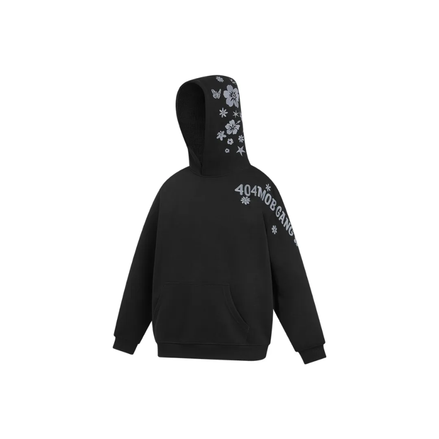 404MOB花卉涂鸦刺绣连帽长袖卫衣