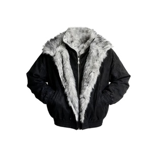 MUSCLETECH美式复古座山雕加厚极地狼王假两件毛领夹克潮流棉服