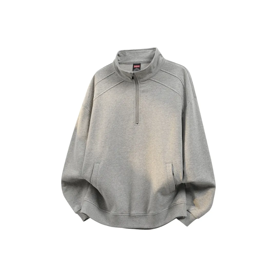 班尼璐加绒纯色立领长袖卫衣