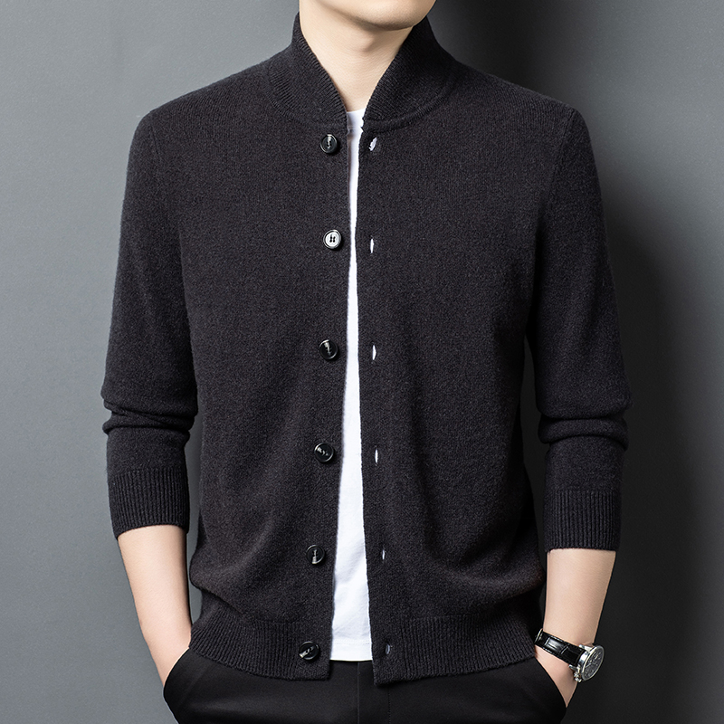 鄂尔多斯市100%纯羊绒衫开衫男