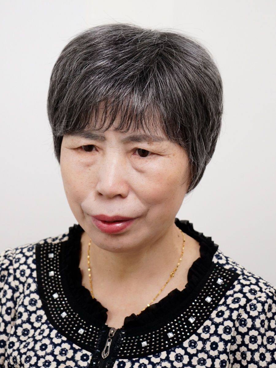 中老年妈妈花白色假发短发透气奶奶光头真发全头套舞台扮演老人发