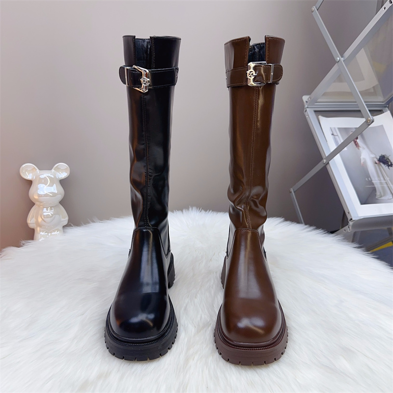 不过膝长筒靴女2025秋冬季新款