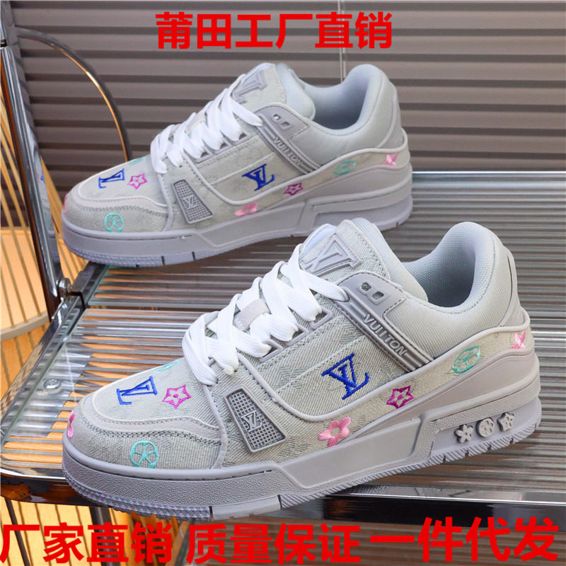 牛仔布女鞋印花厚底板鞋男女2026春百搭内增高休闲运动鞋小众设计,女鞋,休闲板鞋,淘宝优惠券,粉丝福利购,淘宝优惠卷