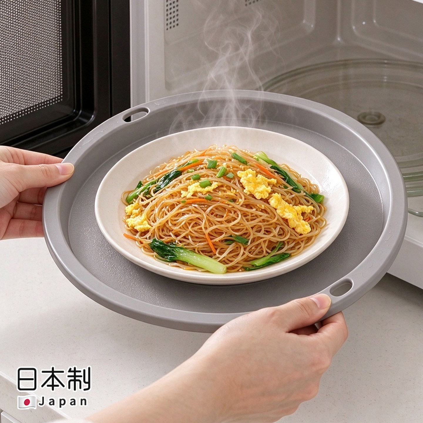 日本进口SANADA微波炉托盘多用途家用隔热防烫加热盘托水果盘茶盘