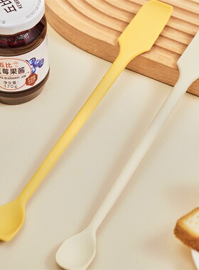 日本食品硅胶双头刮刀搅拌勺调酒棒奶粉蜂蜜耐高温长柄果酱搅拌棒