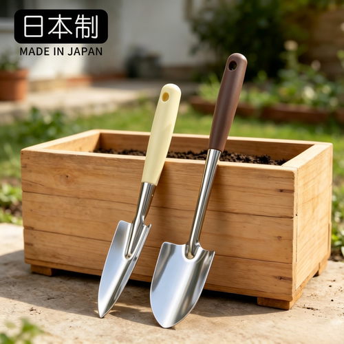 日本进口不锈钢小铲子家用松土神器种花养花园艺工具多肉种植铁锹