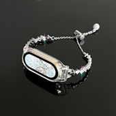 适用小米手环9 8表带10陶瓷女生7nfc腕带6专用5创意金属系列4代链