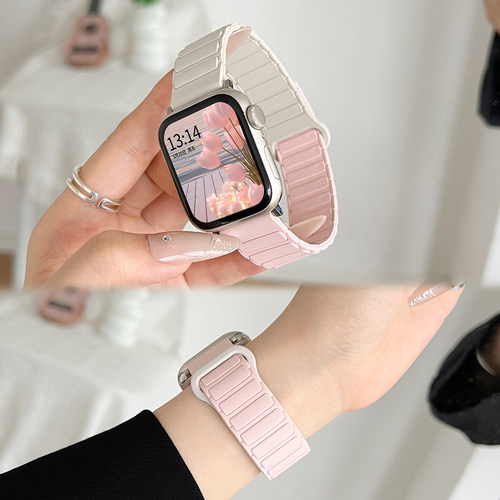 手表FIT4/3硅胶装甲磁吸表带拼色