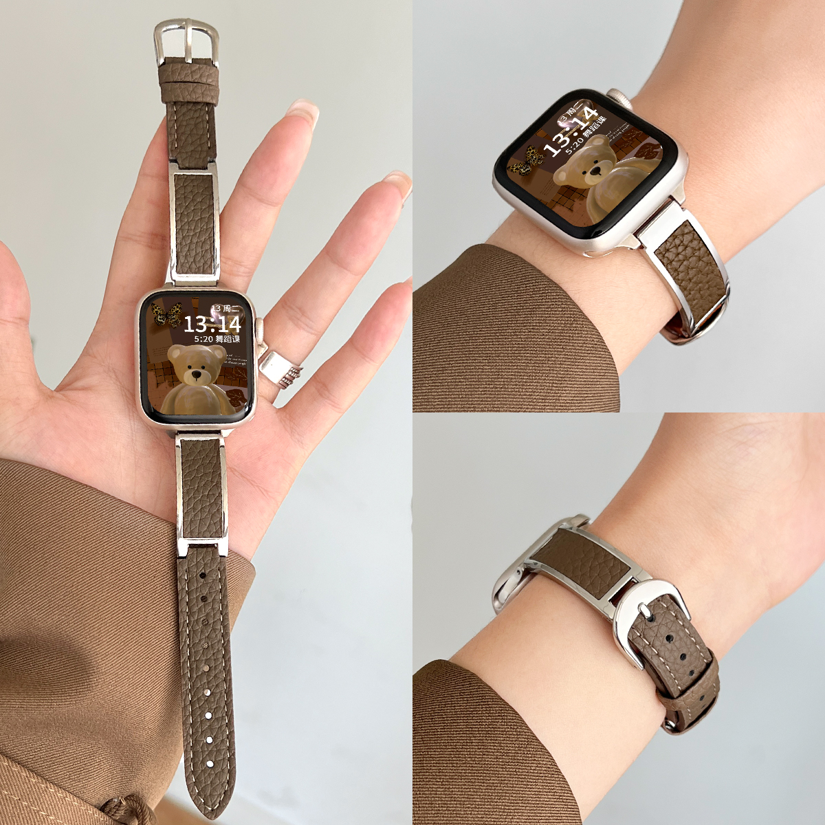 适用华为watchfit4手表表带真皮新款4pro智能fit3腕表女fit2系列1