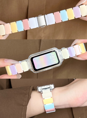 适用华为手环10/9表带11树脂新款8nfc智能手表7荣耀6腕带硅胶高级