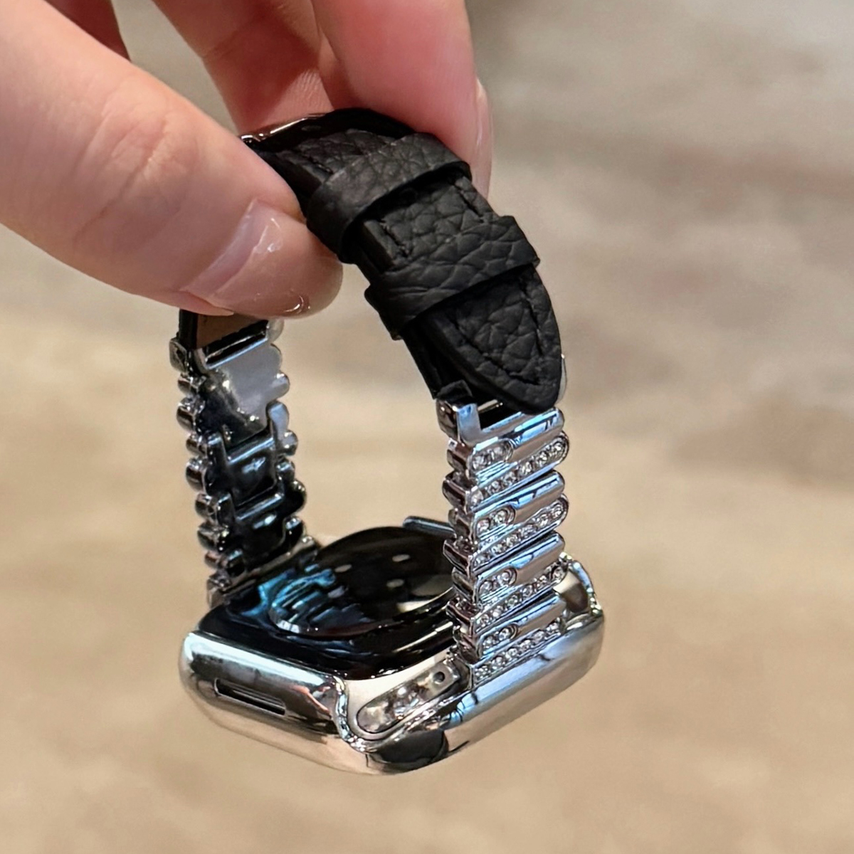 FIT4手表时尚不规则间皮革表带