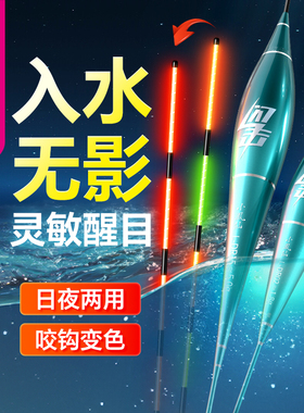 小凤仙2025新款夜光漂咬钩变色电子漂日夜两用野钓醒目浮漂鲫鱼漂