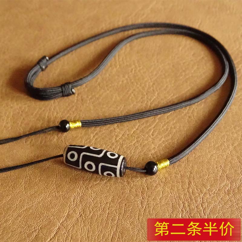 横穿天珠挂绳挂脖男女粗手工可调