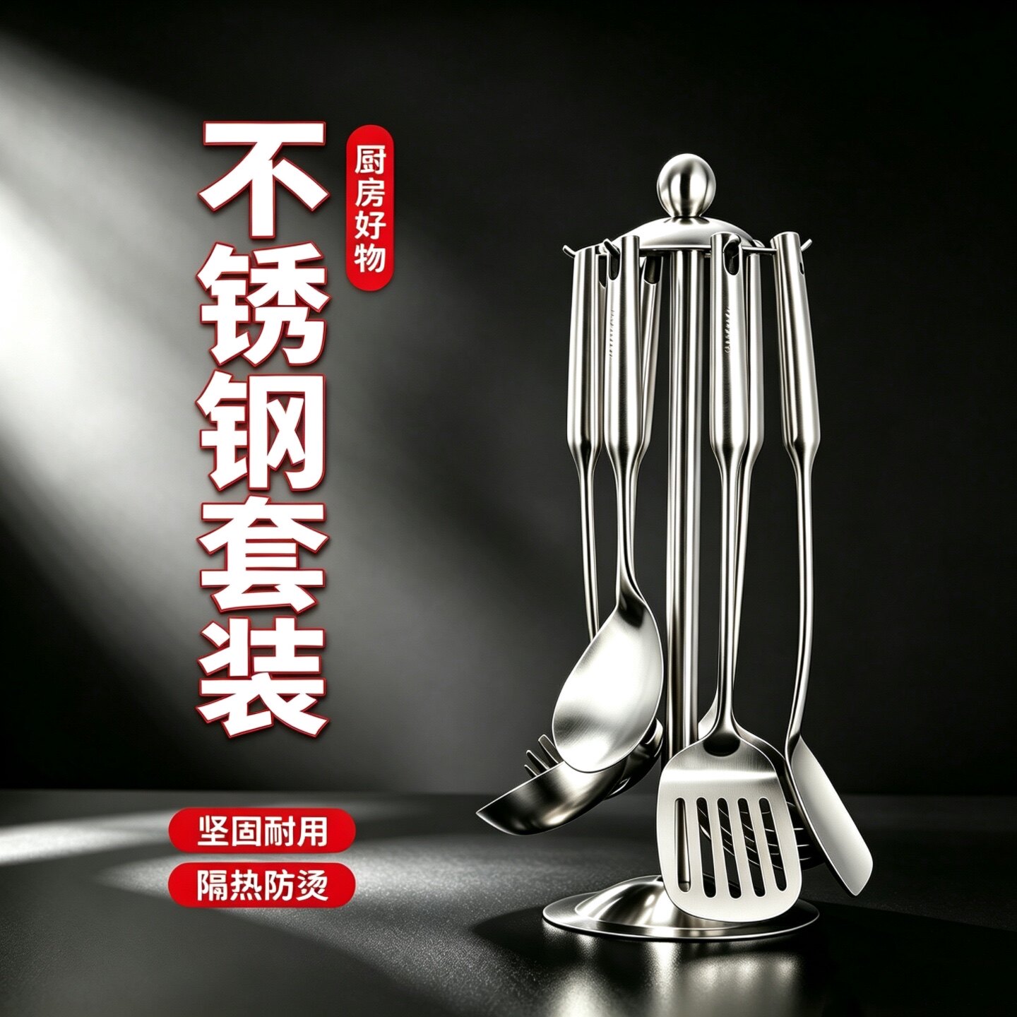不锈钢锅铲厨具套装勺铲家用汤勺炒菜勺漏勺铲子厨房用品炊具