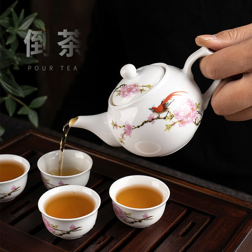 包邮陶瓷小号白色200毫升茶壶