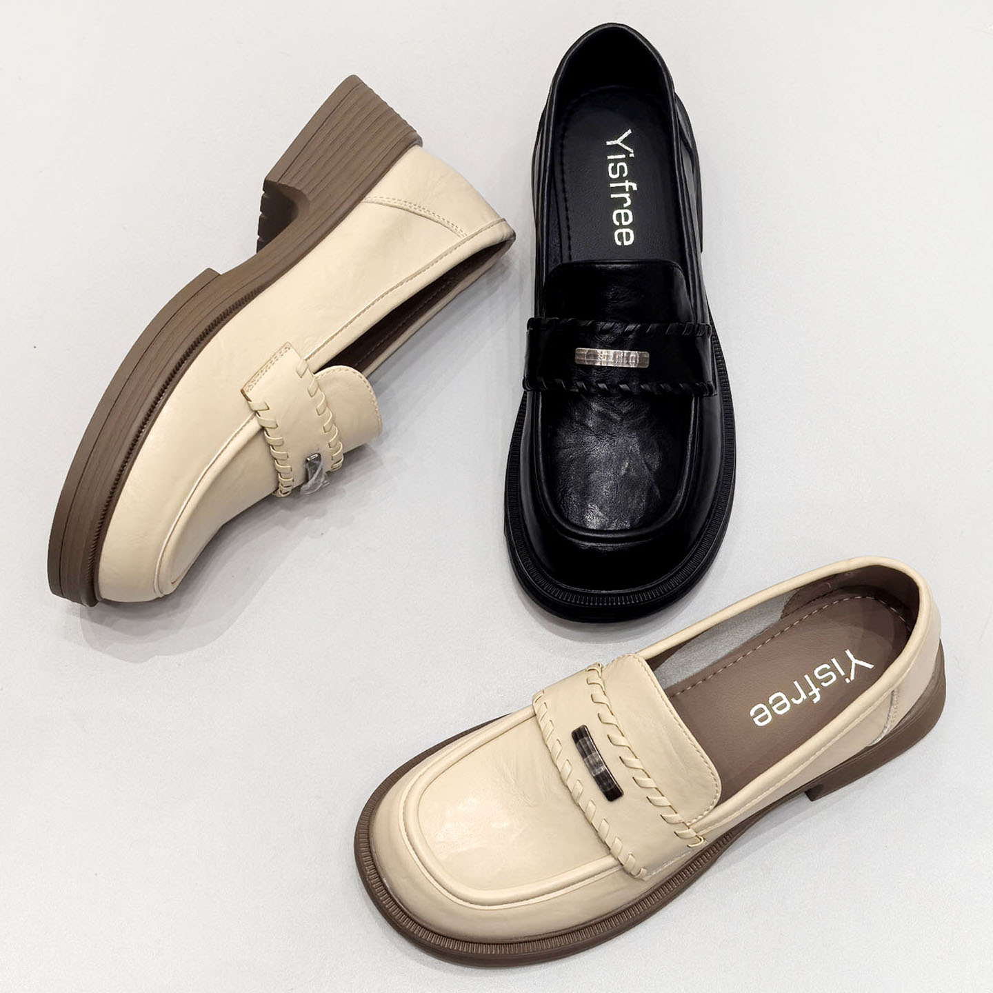 3.5cm乐福鞋英伦厚底小皮鞋单鞋