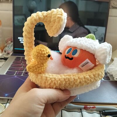 五月天胡萝卜周边小鸭浴缸浴帽帽子钩织卜卜头套阿信