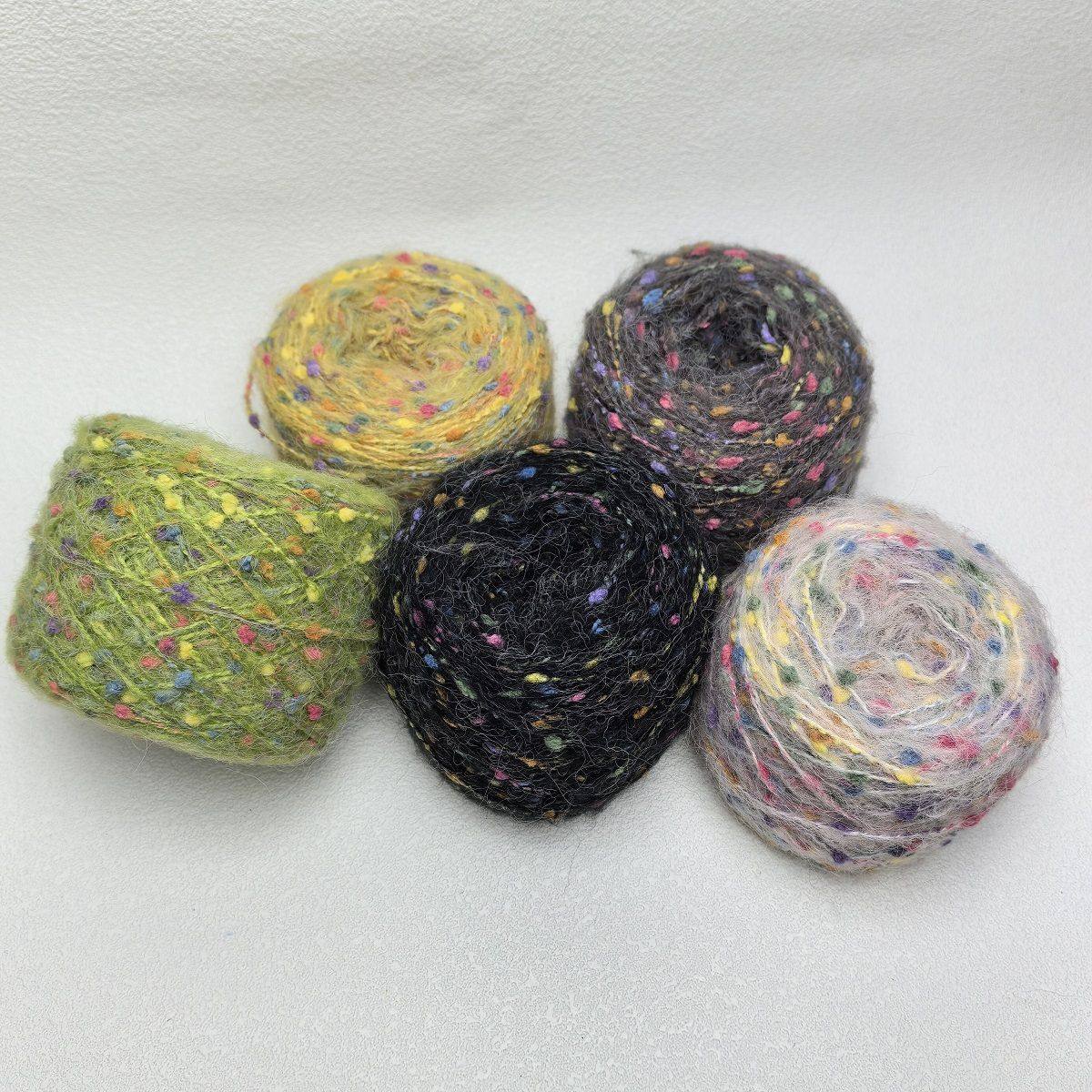 满天星彩点豆豆线彩虹糖新色14色糖果少女手工DIY编织帽子围巾包