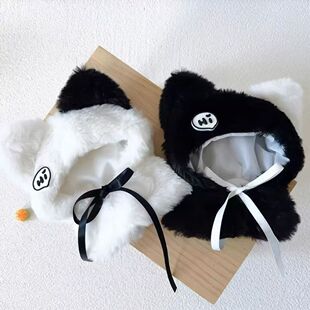 原创棉花10cm15cm娃衣披风斗篷20星体兔毛可爱拍照 万圣节斗篷