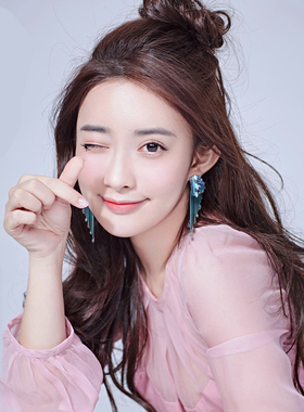 韩国纯银防过敏耳钉夸张耳环蓝色耳坠长款流苏耳饰波西米亚手工女