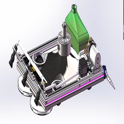 负压吸附式擦玻璃机器人三维设计solidwork2018模型 +二维CAD图纸