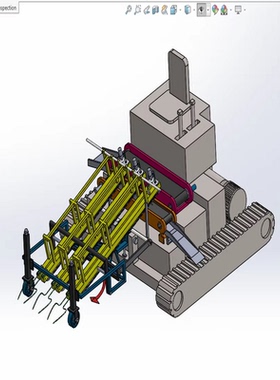 大蒜收获切茎一体机SW2018三维模型solidworks图纸3D建模设计参考