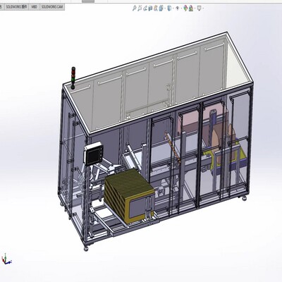 机械手自动开箱机三维设计solidworks建模3d模型step格式图纸