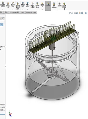 10m中心传动刮泥机设计三维SW模型solidworks 3D建模+CAD图纸资料