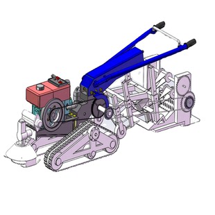大葱收获机模型三维SW图纸设计solidworks建模3D参考文件资料