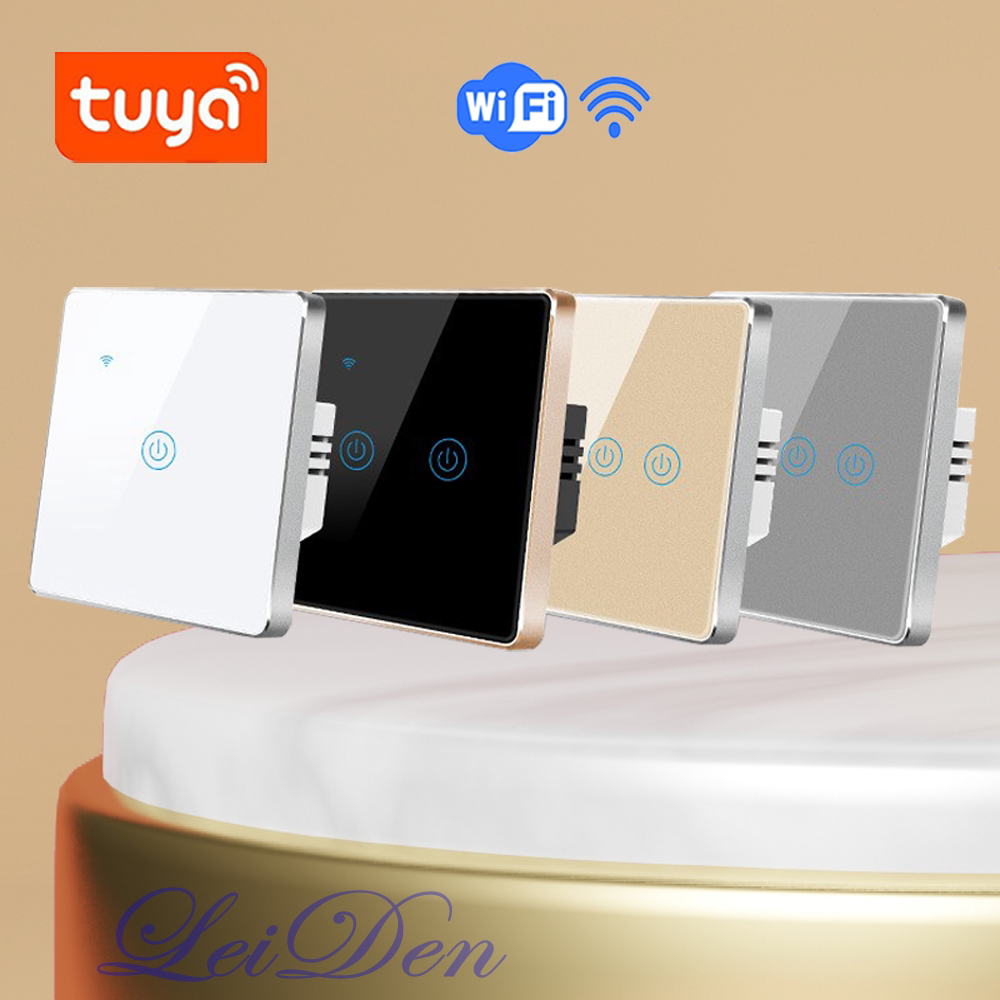 tuya涂鸦智能触摸开关wifi零火单火金属中框钢化玻璃面板欧规app
