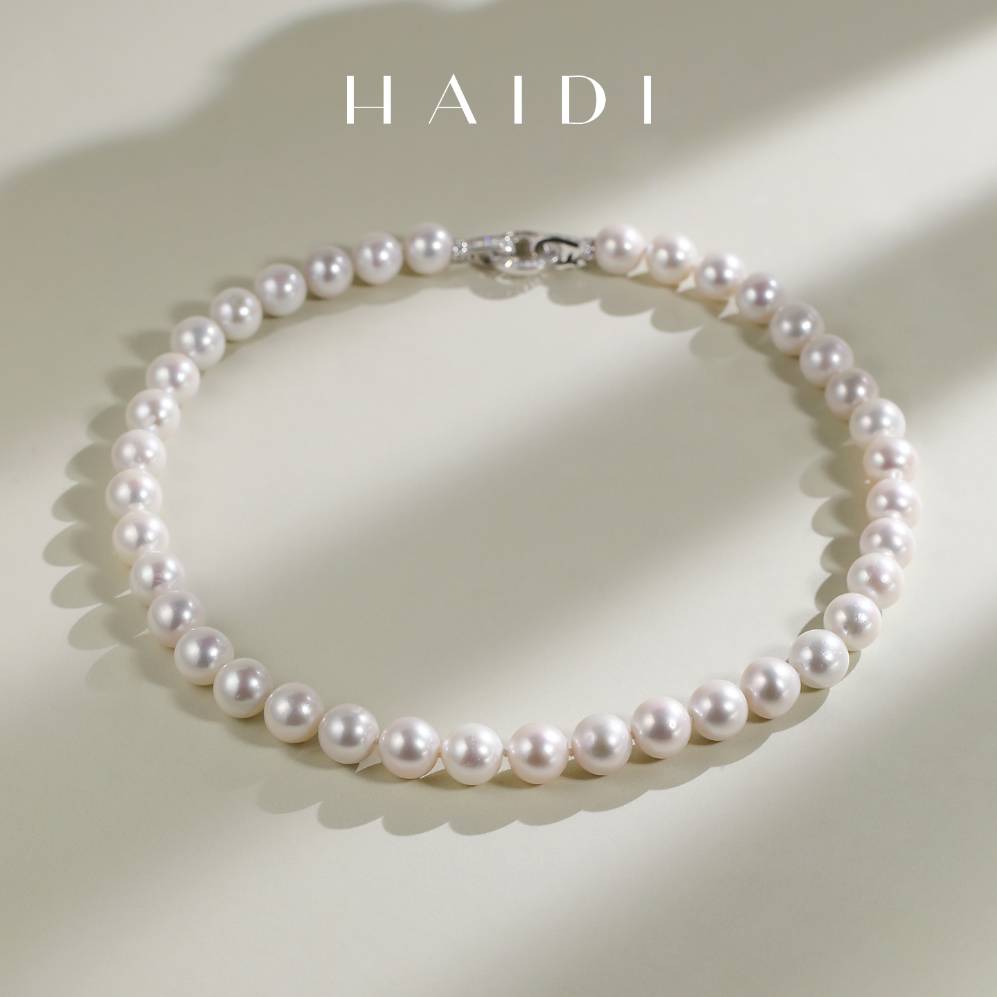 海蒂珠宝  晨曦芙蓉 10-12mm大颗粒淡水珍珠项链 精工S925银时尚
