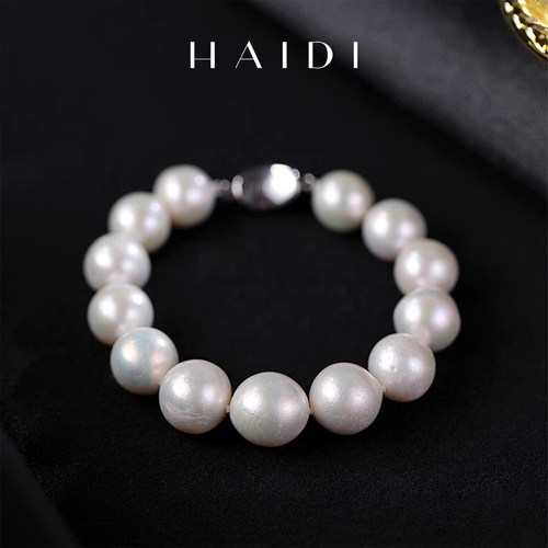 海蒂珠宝 东方造物 10-13mm大颗粒淡水珍珠手链 高性价比