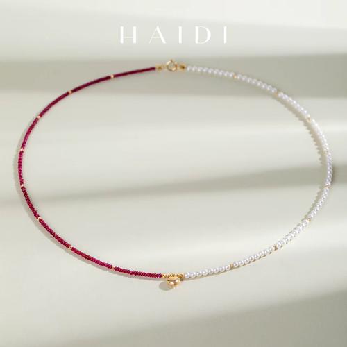 海蒂珠宝丘比特红宝石项链