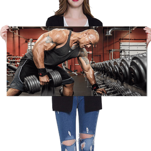 巨石道恩强森健身海报减肥挂画明星肌肉猛男工作室励志写真墙贴画
