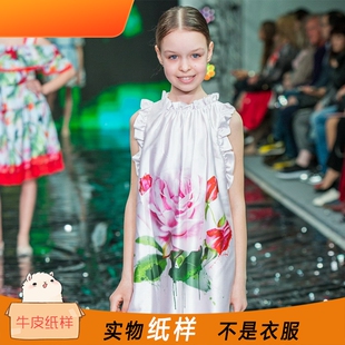 女童花边连衣裙衣服版型牛皮纸DIY裁剪样板纸时光布语纸样SGBYB29
