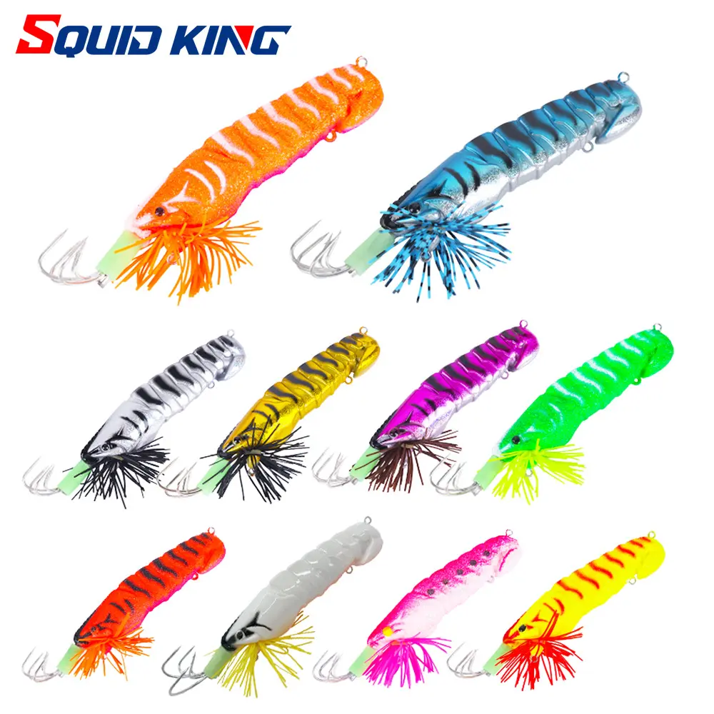 日本木虾鱿鱼饵带响珠五爪钩防挂地海钓岸抛鱿鱼钩木虾钩路亚饵