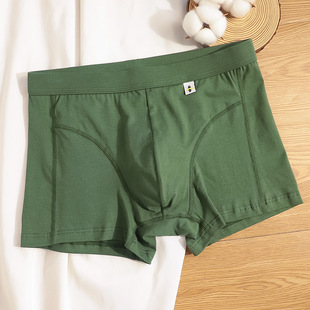 四角加大分离舱透气平角短裤 军绿色男士 胖子内裤 加肥加大码 平角裤