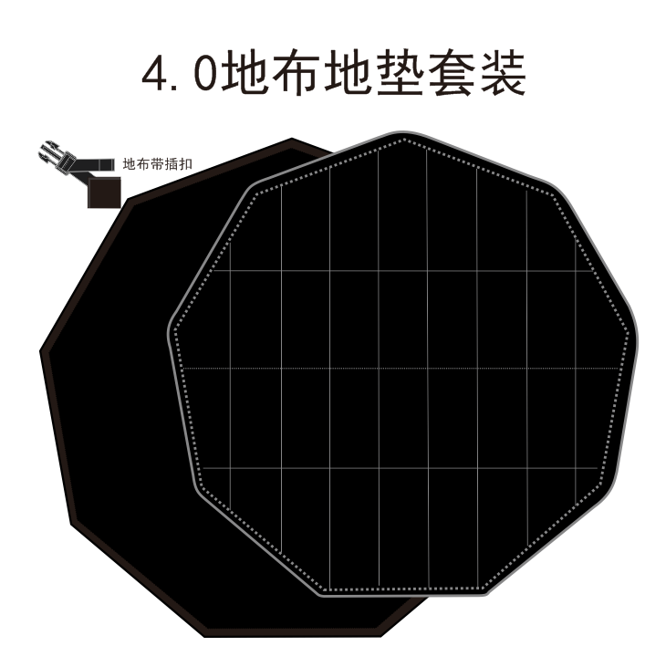 韩国4.0球帐大棚隧道帐户外露营帐篷防雨罩黑胶顶布地布地垫定制