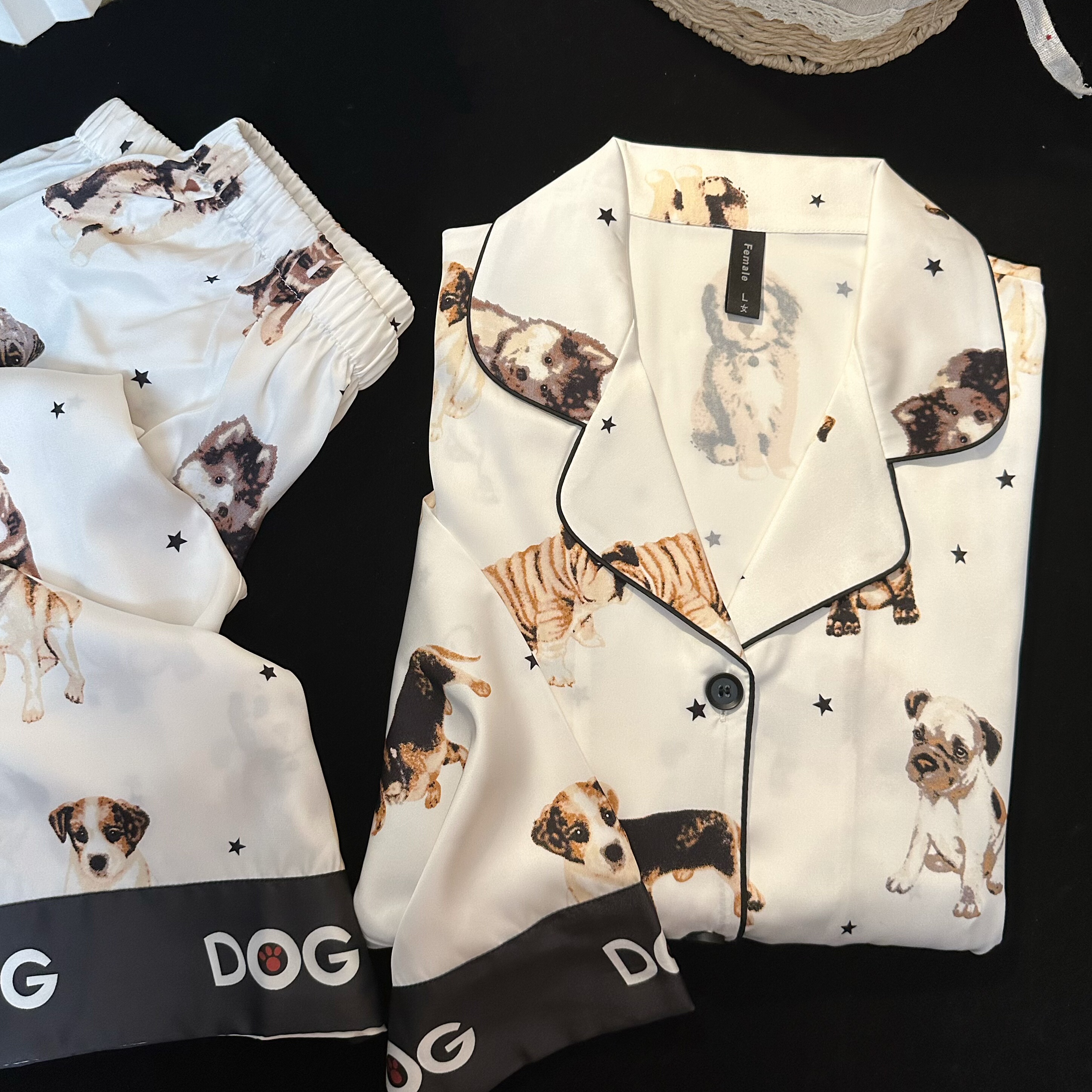 春秋新款冰丝流行甜美可爱卡通睡衣女款高级感长袖长裤家居服套装