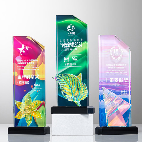炫彩奖杯定制水晶高档大气刻字优秀员工奖牌创意年会颁奖杯订制作