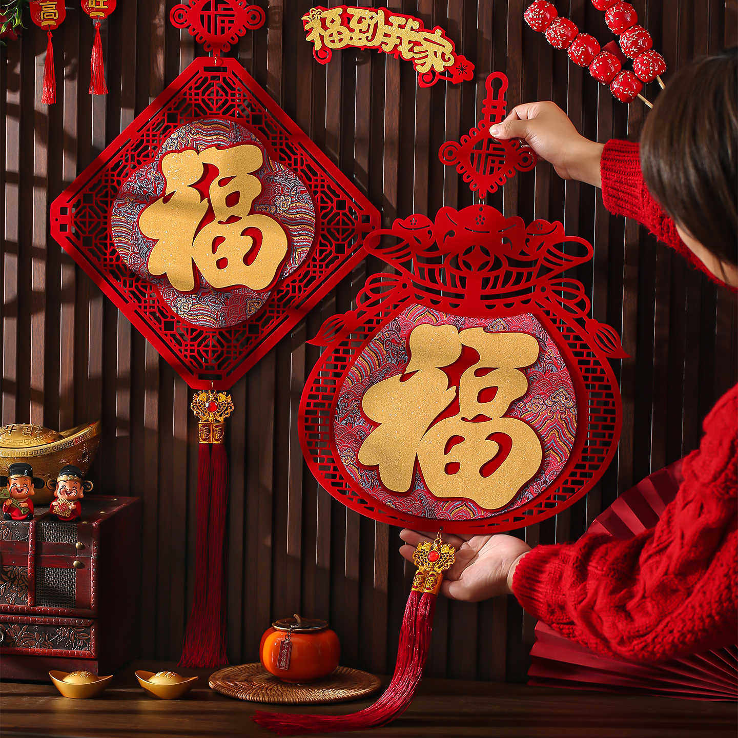 2026新年装饰春节贺年喜庆氛围布置过年福字挂件门挂客厅马年平安,节庆用品/礼品,福字/窗花/窗贴,淘宝优惠券,粉丝福利购,淘宝优惠卷