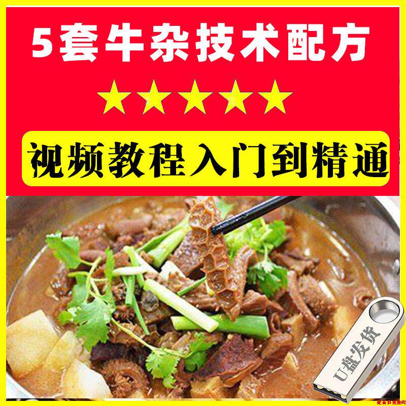 5套牛杂技术配方加工做法方法手法怎么做开店创业小项目制作u盘
